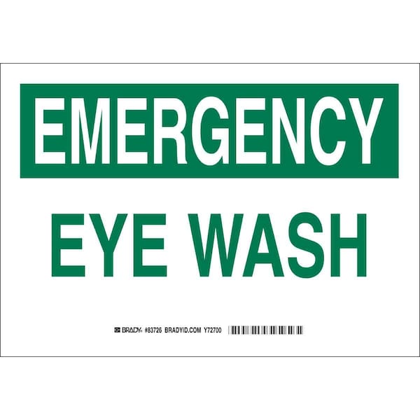 Brady Emergency, Eye Wash, 10" W x 7" H, Rectangle, Polyester, 83726 83726 - main
